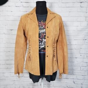 Cyle & Chloe Leather Jacket Lace Up Back Size Small